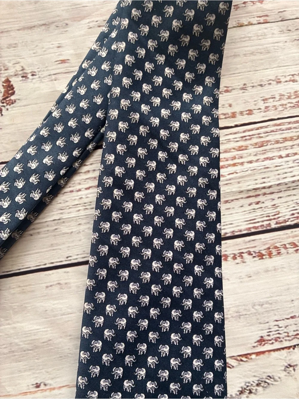Navy Men's Tie with White Micro Pattern